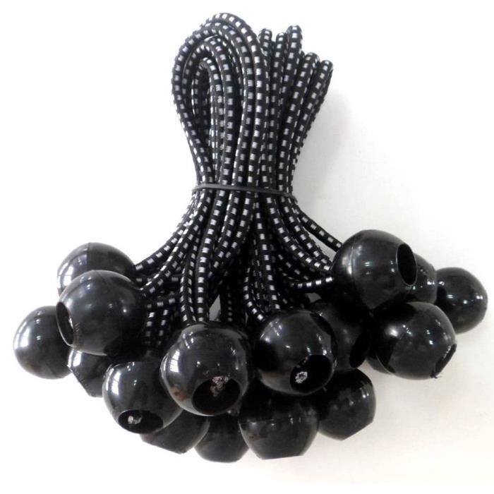 Tendeur Bache,Tendeur Elastique,50 Pièces Tendeurs en Caoutchouc avec Boule,Corde Elastique pour Bache,Tentes,Bâches,Camping