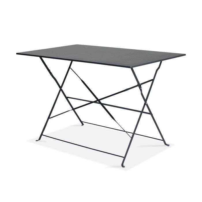 Table de jardin pliante acier gris 4 places Rome - Oviala