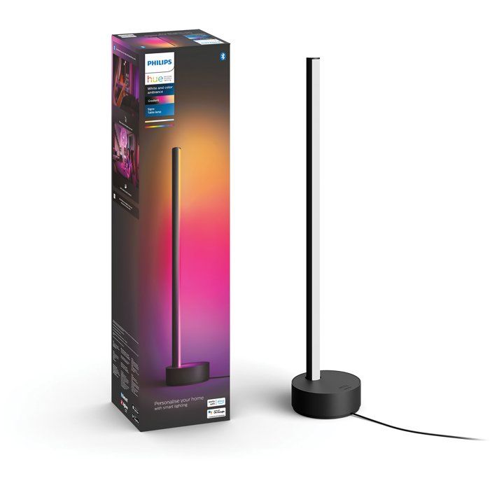 Lampe à poser LED - PHILIPS HUE - Signe Gradient - lumière blanche et colorée - petit format - noir Lampe à poser LED - PHILIPS HUE - Signe Gradient - lumière blanche et colorée - petit format - noir