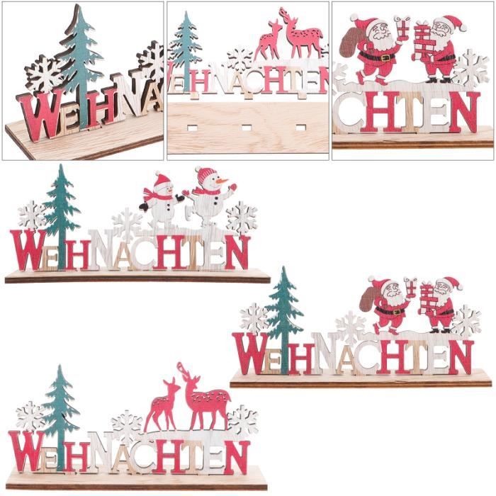 2 pcs ornement en bois Tabletop Noël artisanat de coffret cadeau bien