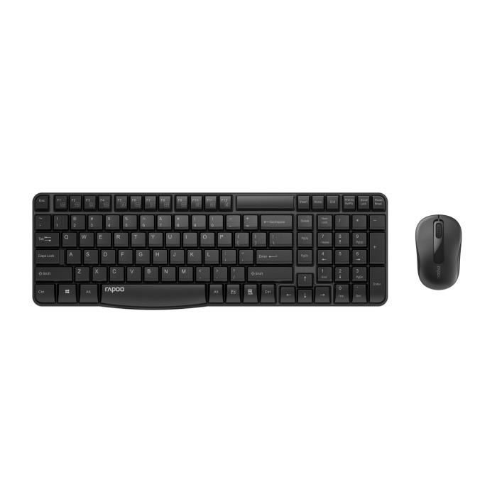 Ensemble clavier souris – RAPOO – X1800S – Sans fil – Numpad – Noir