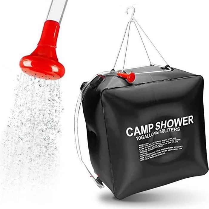Sac De Douche Solaire Portable, Sac De Douche De Camping à Chauffage Solaire De 20L Avec Tuyau Amovible Et Pomme De Douche Commutable Marche-arrêt | Leroy Merlin