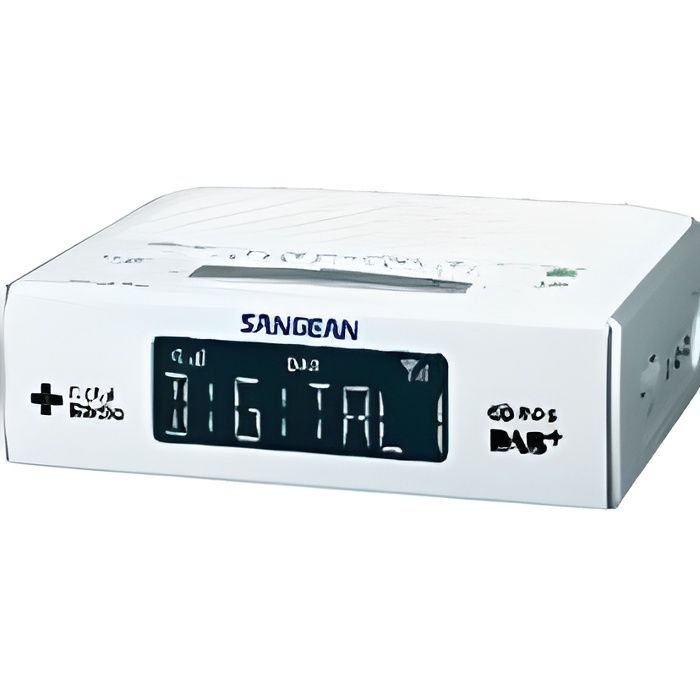 Radio-réveil SANGEAN DCR-89 - Tuner radio numérique DAB/FM - Horloge intégrée - Blanc