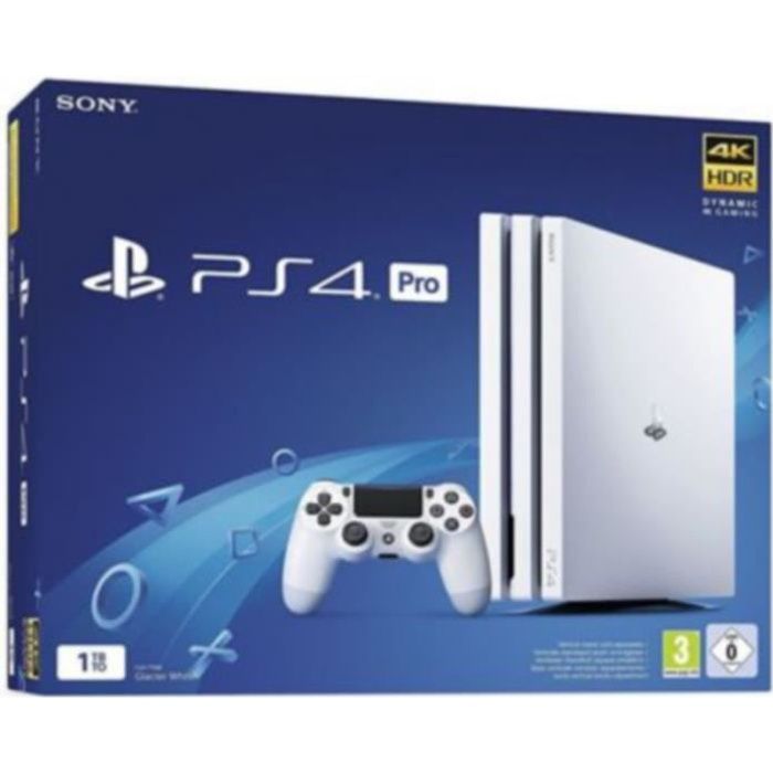 Console de salon - Sony - PS4 Pro - 1 To - Blanche - Blu-ray 3D 4K HDR 