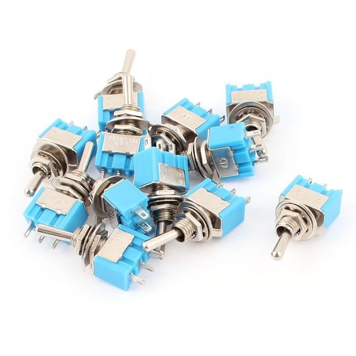 sourcing map 5 pcs on/on 2 Position SPDT sur Verrouillage Interrupteur Bascule AC 125V/6A Bleu 