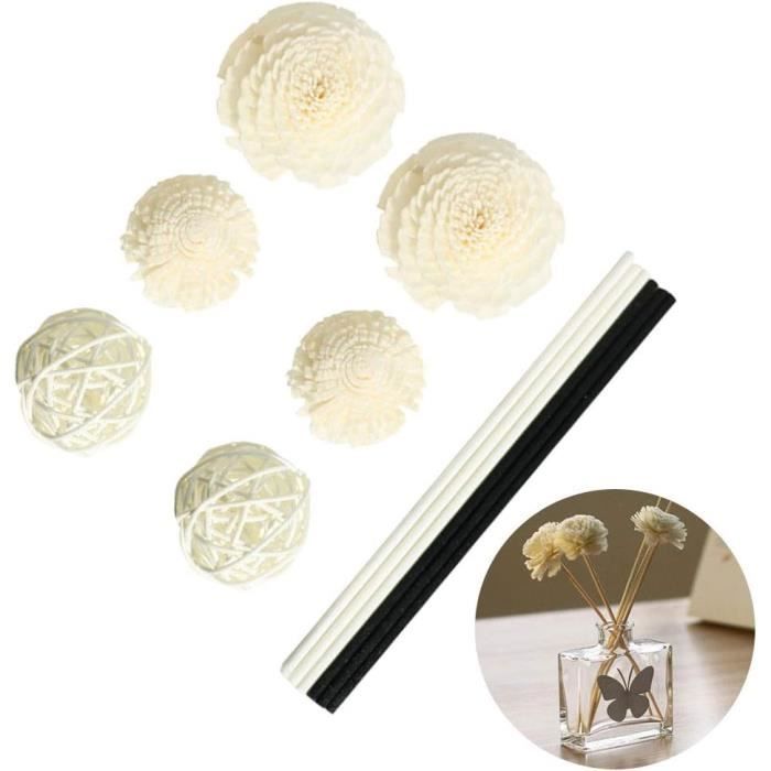 Porte-encens,Diffuseur De Parfum En Rotin, Bâtons De Recharge, Fleurs