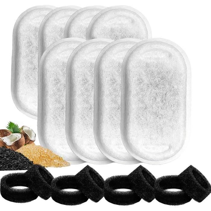 Lot De 4 Filtres + 4 éponges Pour Fontaine à Eau Lesolph WF540 – Filtration 5 Couches, Charbon Actif, Pour Eau Fraîche Chat