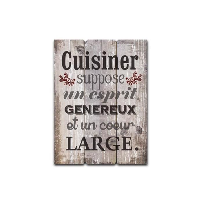 Cadre Citation Cuisiner Suppose Un Esprit Genereux Cdiscount Maison