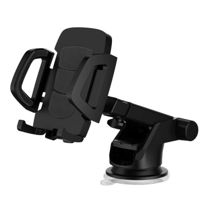 4 en 1 Support Portable Voiture Rotation 360° Bras Prolongé Angle Télescopique Universel Ventouse Réglable Support pour Smartphones et GPS 4.7-7.0 Pouces. QTIYE Support Téléphone Voiture