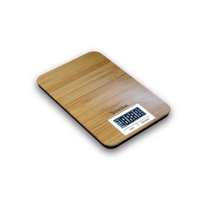 TERRAILLON - Pèse-personne électronique Bamboo Scale 150kg/100g lcd 74x