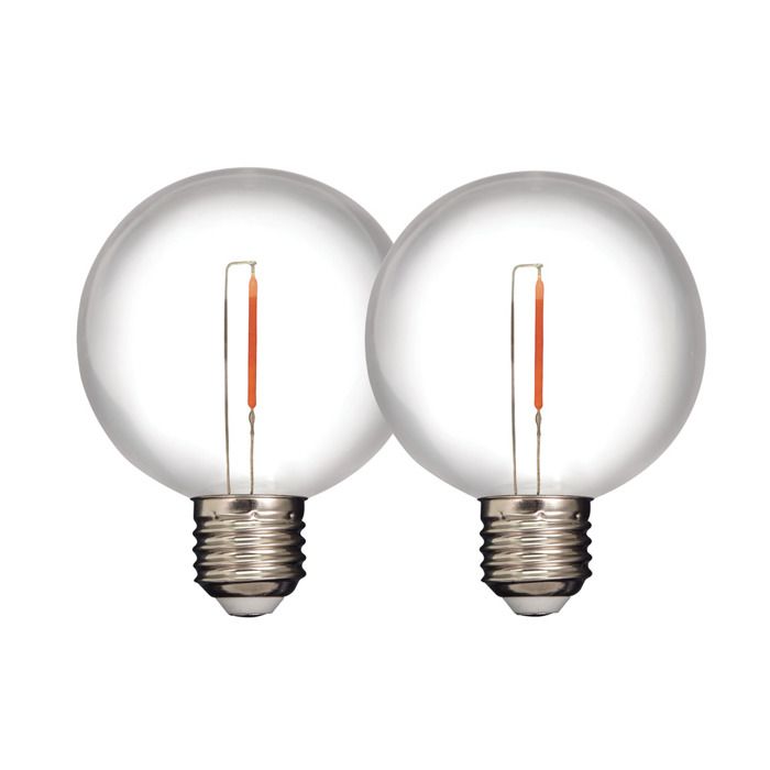Pack 2 ampoules globes déco LED 0,6W / 55LM plastique à filament diam