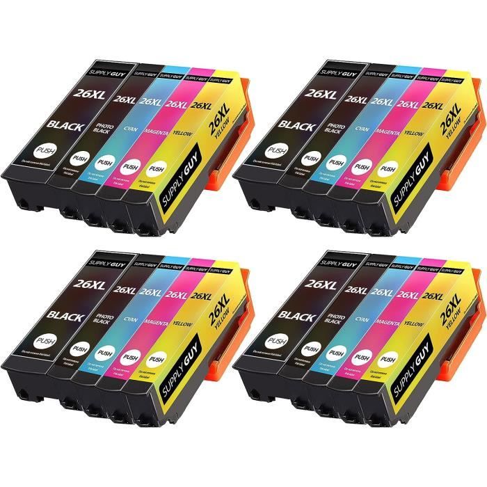 5 cartouches compatibles Epson 26XL pour imprimantes XP510 XP520 XP600 -  Cdiscount Informatique