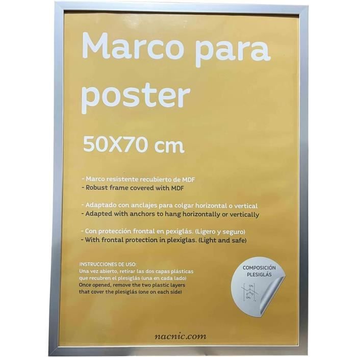 DR35 Cadre photo en bois MDF 35 x 56 cm (pin noir) de 35 mm de large