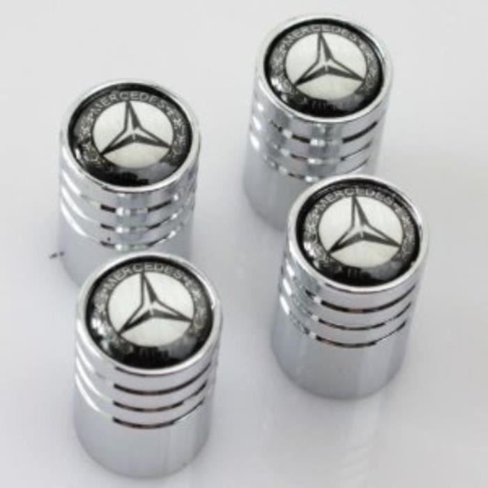 Bouchons de valve de roue Chromé, Mercedes logo pour voiture Mercedes