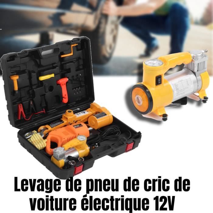 Rosvola Cric Electrique à Ciseaux DC 12V 3T, Cric De Levage Voiture Cric Ciseaux Avec Controleur Ascenseurs De Voiture Avec Cle A Chocs Et Gonfleur Cric Boite A Outils 84245804