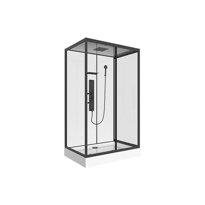 Cabine de douche hydromassante rectangulaire - Installation réversible - L110 x l80 x H215 cm - SULIPA