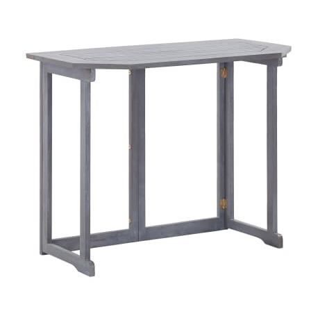 table pliable de balcon 90x50x74 cm bois d'acacia massif - vidaxl - gris - rectangulaire - extérieur