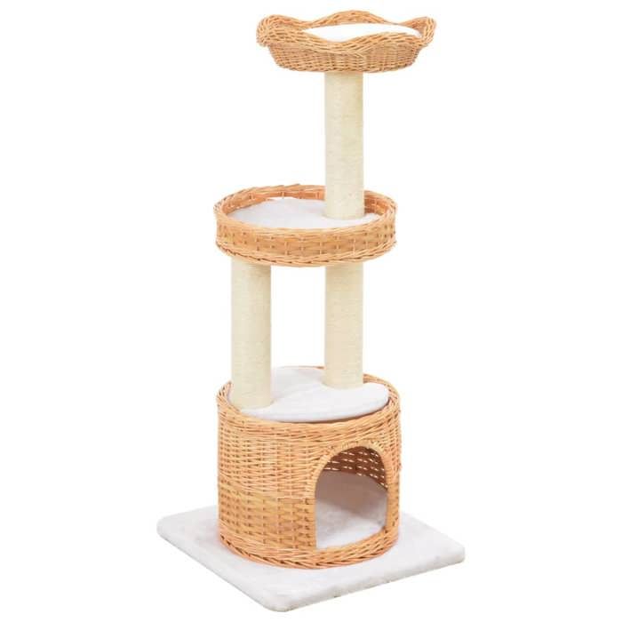 Arbre À Chat vidaXL – Multi-niveaux, 2 Paniers, Tunnel, Griffoirs Sisal - vue 2