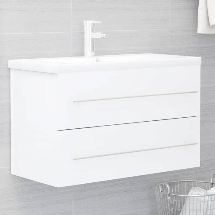 vidaXL Armoire dévier avec lavabo intégré