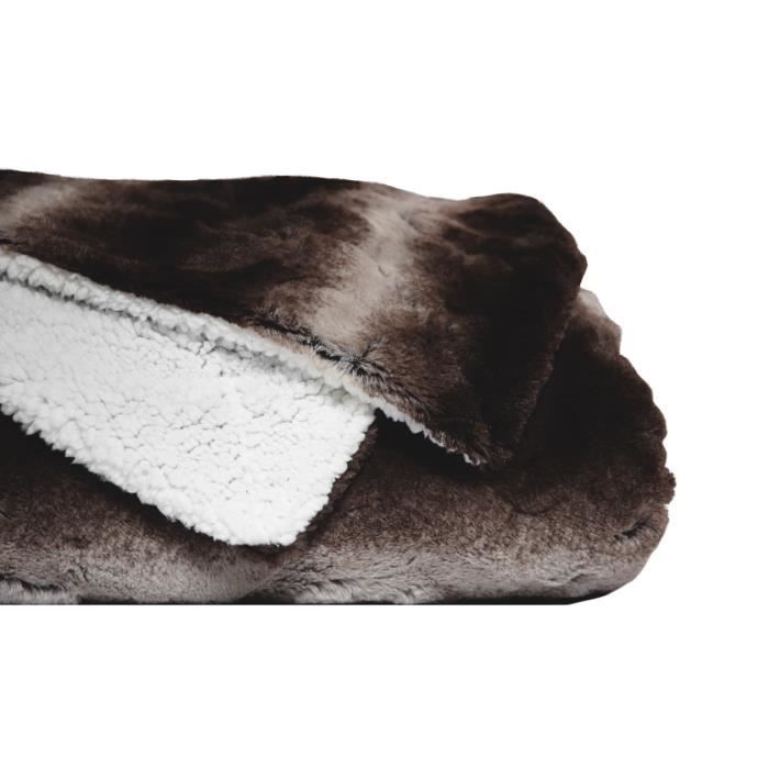 Nouveau Chocolate King Taille 200x240cm Fourrure Synthétique Imitation Vison de Luxe Canapé Couverture Lit