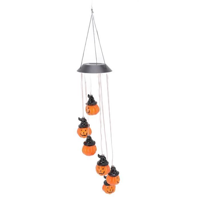 Kit Bricolage 9 Pièces Carillon Vent Citrouille Halloween - DIY Bois Avec Accessoires Pour Enfants