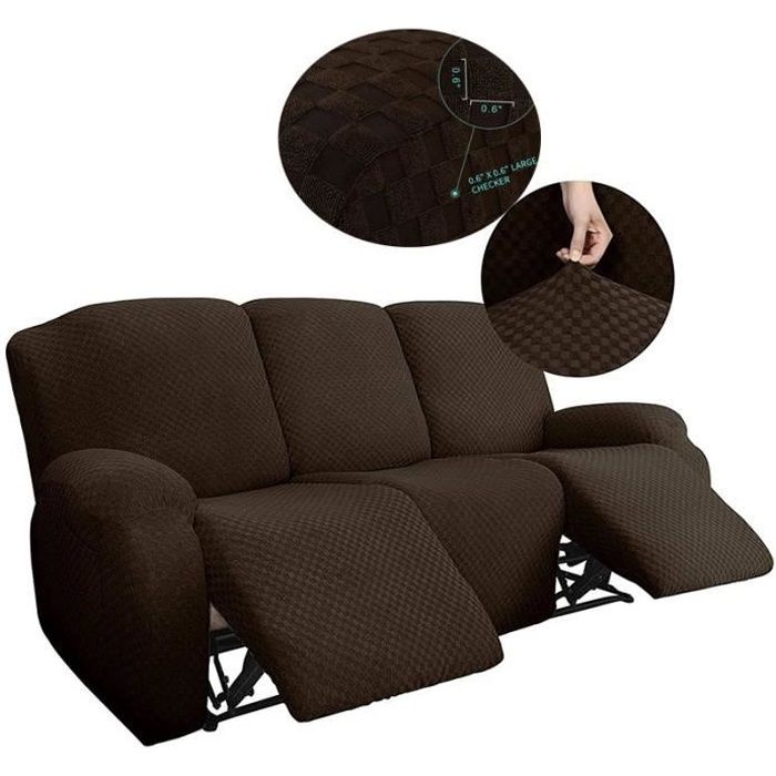 Canapé Relax Sofa Housse 3 Place Fauteuil Relax Housse De Canapé Les Chats Et Les Chiens Enfant Protège Canapé Housse-marron foncé
