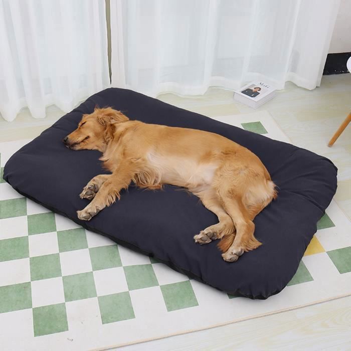 Meilleurs prix pour Panier Chien Grand Taille, Moelleux Velours Côtelé, Base antidérapante, Amovible et Lavable, Bords Rehaussés, 110x75cm, Gris Foncé
