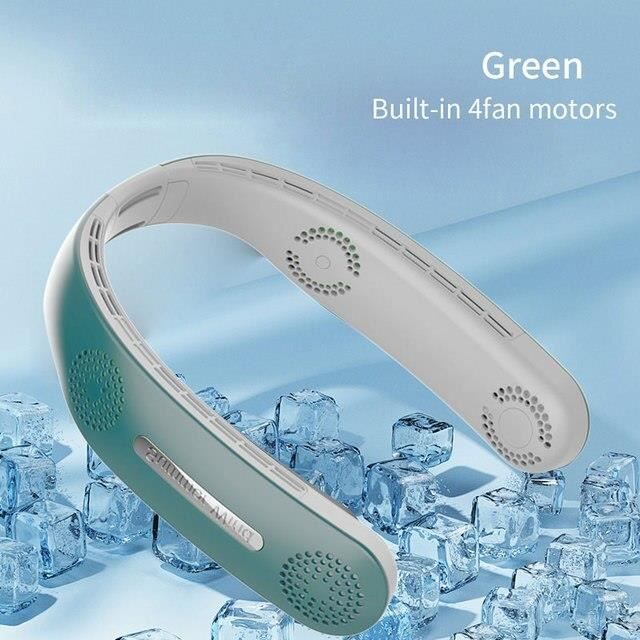 Ventilateur De Cou Sans Fil - Léger, 5 Vitesses, Rechargeable USB - Parfait Pour L'été