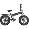 VTC electrique pliant adulte ENGWE EP-2 Pro Autonomie 120km fat bike 20 pouces pneu avec amortisseur avant Batterie 48V13AH Noir-1