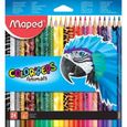 Maped - 24 Crayons de Couleur Color'Peps Animals certifiés FSC - Crayon Triangulaire en Bois aux Couleurs Vives-1