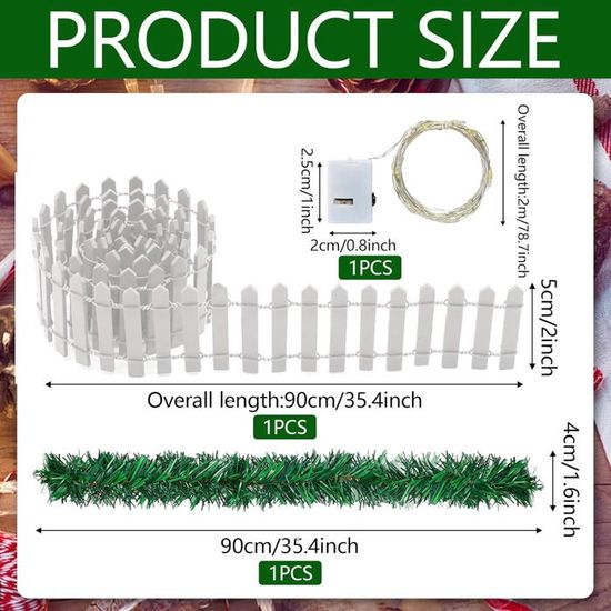 Accessoires De Lutin De Noël - Clôture En Bois Miniature Avec