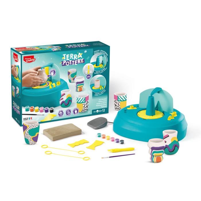 MAPED Creativ – Kit Pâte à Modeler 4 Pots De 120 G, Couleurs Primaires, Dès 2 Ans, Texture Douce