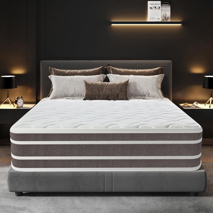 Matelas 140x190cm Fermeté Moyenne H3 - Ressorts Ensachés + Mousse Mémoire De Forme, 28cm épais, Certifié Öko-Tex