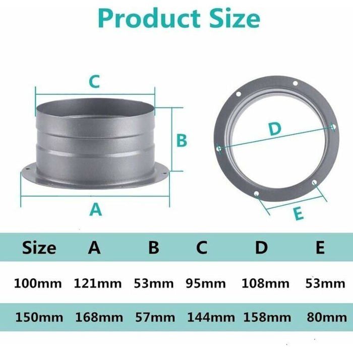 100 mm - Bride de fixation murale - Pour tuyau de ventilation - Bride