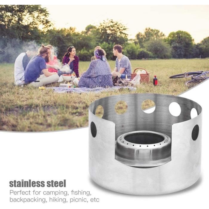 Réchaud à alcool 2 pièces, réchaud à alcool portable en acier inoxydable, brûleur à alcool à fondue, pour le camping en plein air - Sport