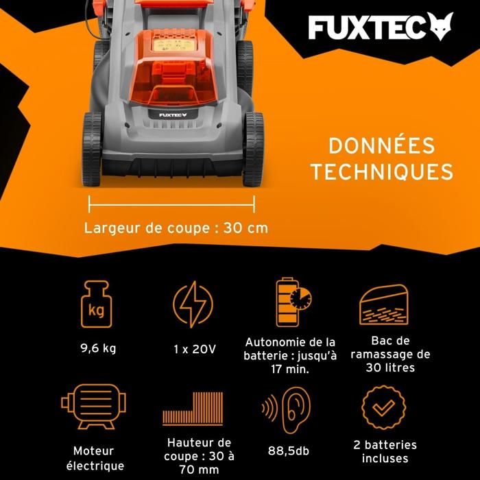 DEWINNER Tondeuse à Gazon & Coupe-Bordures Sans Fil 20V - 2 En 1, Batterie 2.0Ah, Tête Pivotante 90°, Tige Télescopique, Roues Amovibles