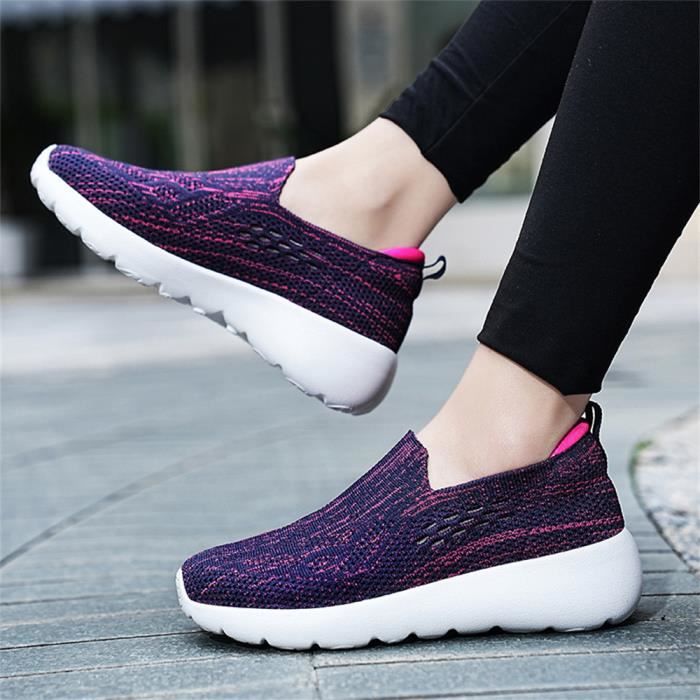 Baskets de Marche Femmes Slip on Sneakers Chaussures Travail