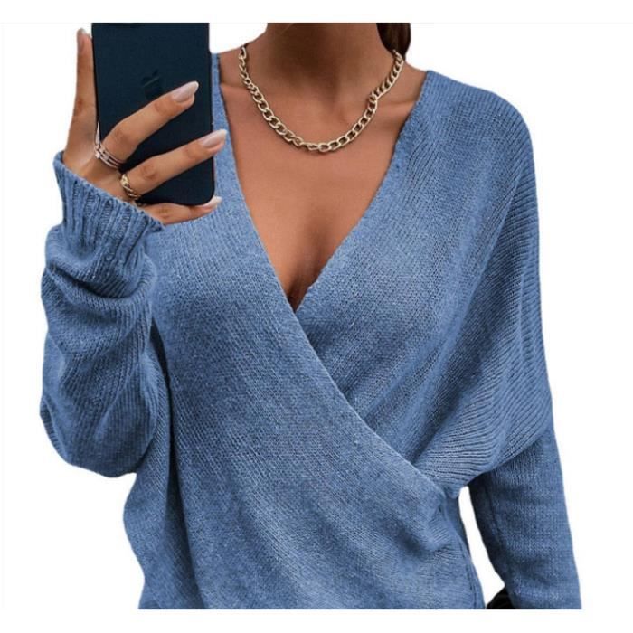 Pull Femme Cache Coeur Pull Sexy Col V Crois Pull Noel Femme