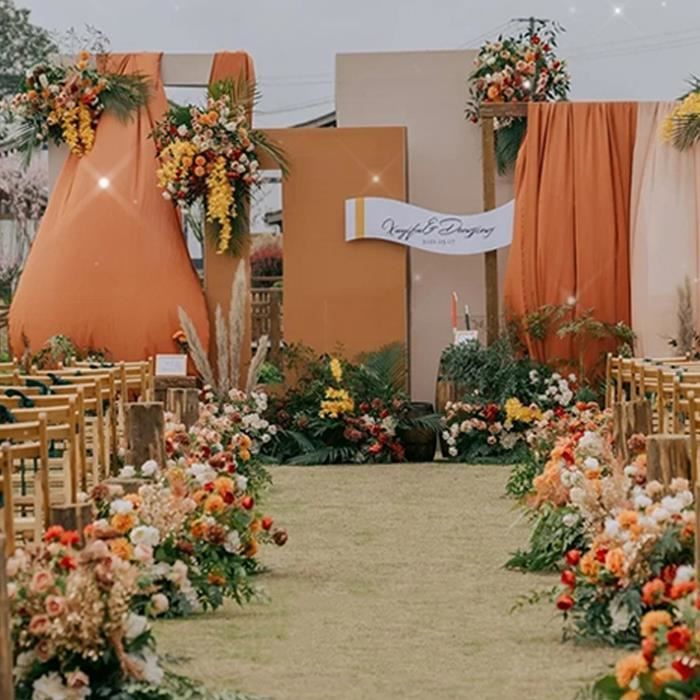 Qqmora Draperie d’arc de mariage Arche de mariage en mousseline de soie