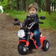 GOPLUS Moto Electrique Enfants Moto Scooter 3 Roues,6V 20W avec Phare/Klaxon,Marche AV/AR Vitesse 3-4km/h,pour Enfant 3-5 Ans,Rouge-2