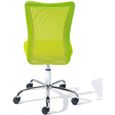 Chaise de bureau enfant piètement métal revêtement tissu mesh vert-2