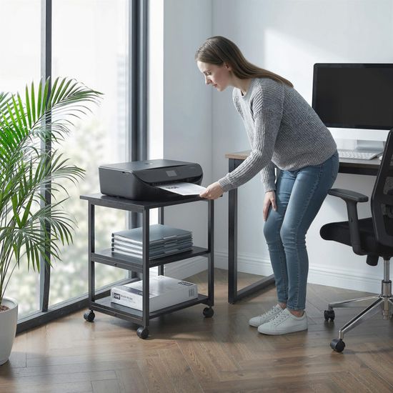 Support Imprimante Meuble Imprimante Support D'imprimante En Bois Imprimante Copieur Étagère De Rangement Simple Bureau Bureau Imprimante Support Étudiant Petit Pour Bureau Support pour Imprimante Sup