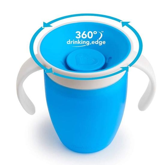 Tasse d'apprentissage Miracle 360° Tasse anti-fuite avec double poignées -  Vert (207 ml) D04D0A - Cdiscount Puériculture & Eveil bébé