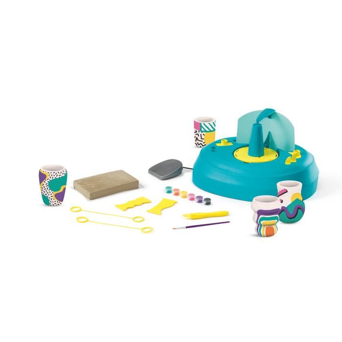 Kit De Poterie électrique Pour Enfants - Tour De Potier USB, Argile, Peintures, Outils, Tablier, Cadeau Créatif Filles Et Garçons