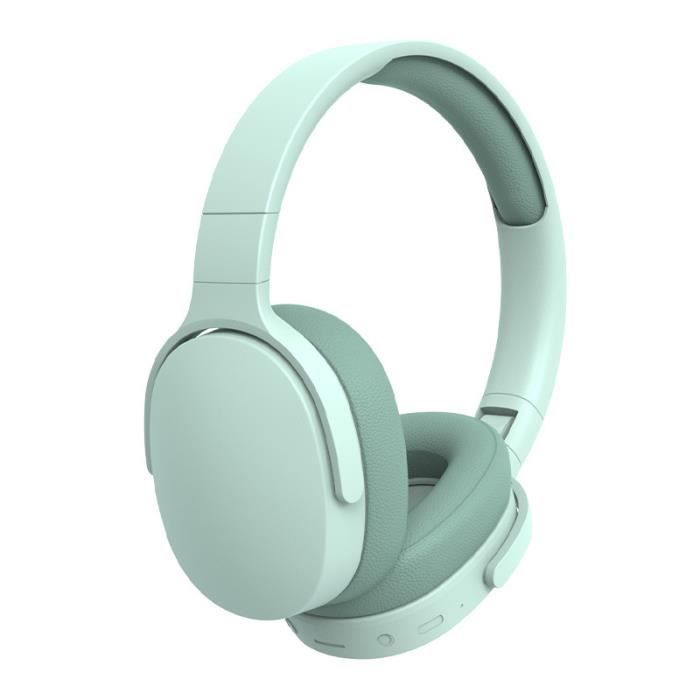 bleu-Casque de musique sans fil avec microphone, stéréo Hi-Fi, écouteurs de  sport, écouteurs compatibles Blue