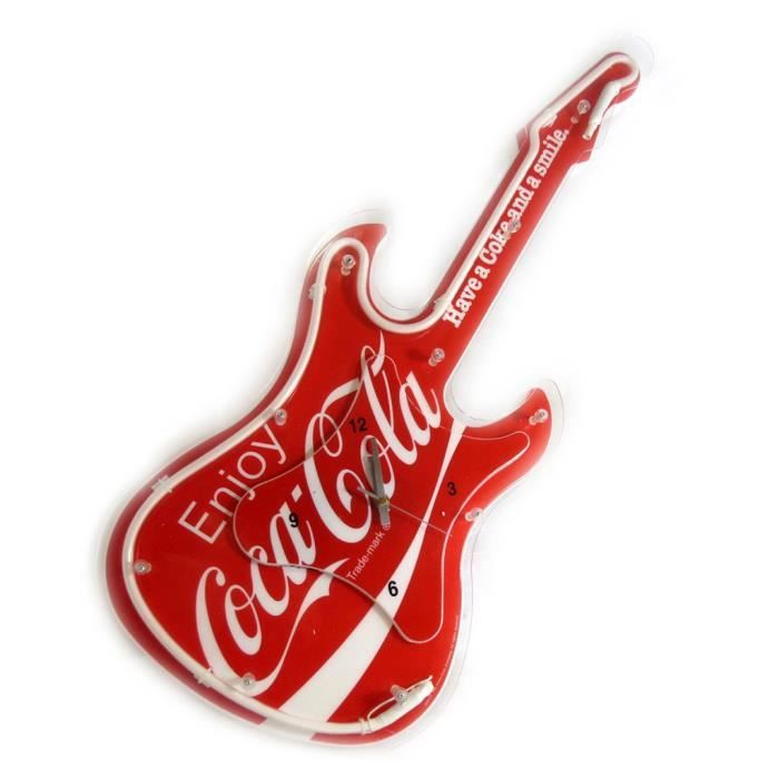 Horloge Murale Coca-Cola Light – Néon Rouge – 41 Cm – Métal Gris
