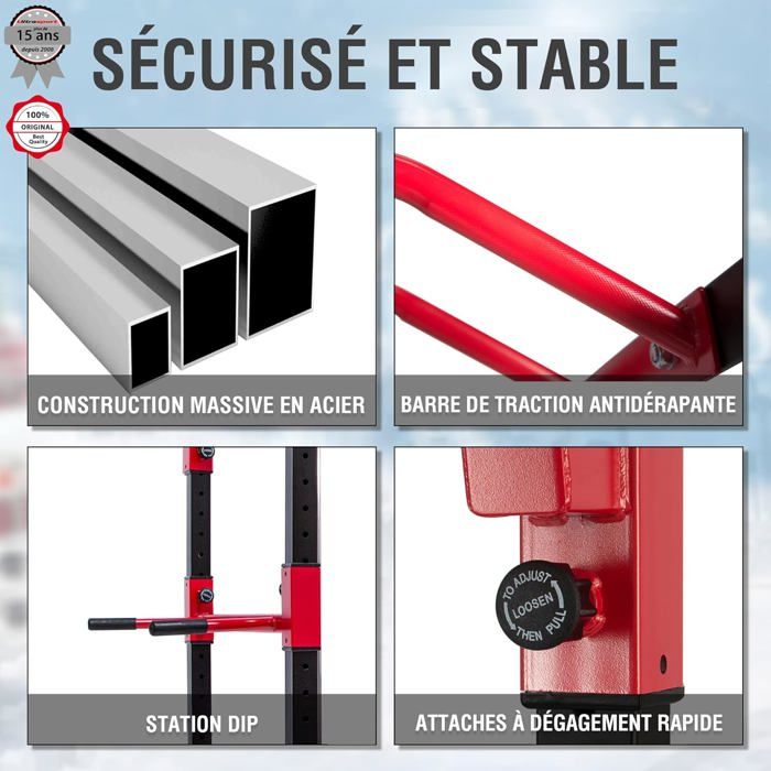 Power Rack Capital Sports Tremendour - Cage De Musculation, 300 Kg Charge Max, Safety Spotter Réglables