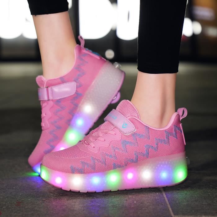 Chaussures à roulettes LED pour enfants - Marque - Modèle - Rose - Scratch  - USB Charge - Achat / Vente Chaussures à roulettes LED pour enfants -  Marque - Modèle - Rose - Scratch - USB Charge - Cdiscount