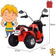 GOPLUS Moto Electrique Enfants Moto Scooter 3 Roues,6V 20W avec Phare/Klaxon,Marche AV/AR Vitesse 3-4km/h,pour Enfant 3-5 Ans,Rouge-3