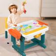 UISEBRT Ensemble Table de Bloc pour enfants avec chaises Table de jeu multifonctionnel Set de chaises pour Chambre et Jardin-3